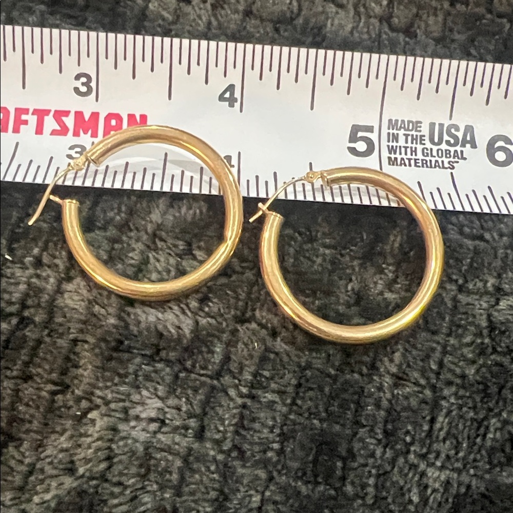 14k Hoop Earrings - Picture 3 of 4